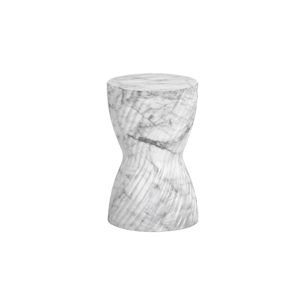 Cara End Table - Marble Look - Grey-Sunpan-SUNPAN-106774-Side TablesWhite-2-France and Son