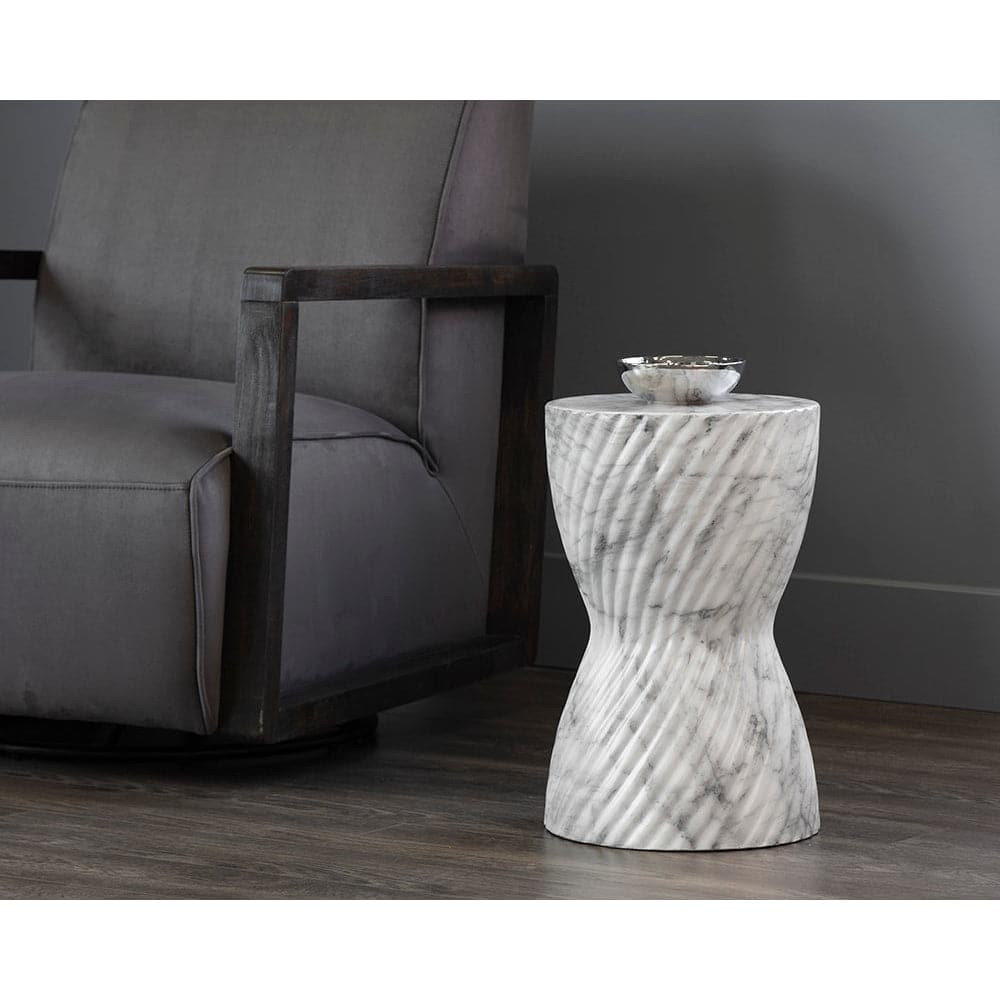 Cara End Table - Marble Look - Grey-Sunpan-SUNPAN-106775-Side TablesGrey-8-France and Son