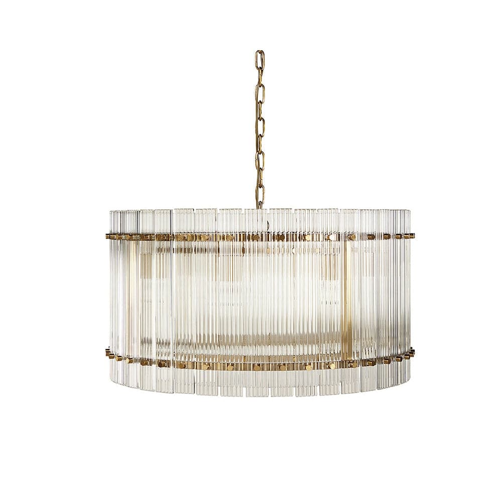 Kore Chandelier - Small-Sunpan-SUNPAN-106785-ChandeliersBrass - Clear-6-France and Son