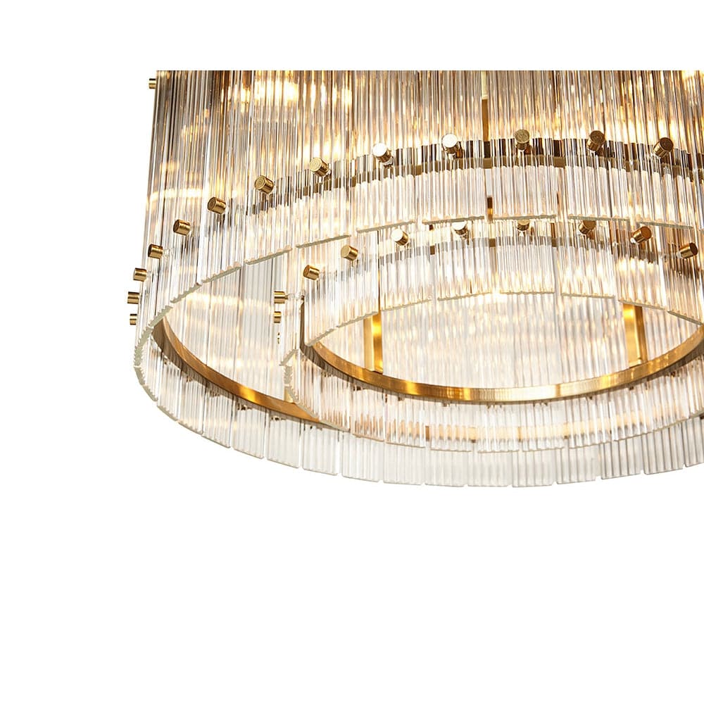 Kore Chandelier - Small-Sunpan-SUNPAN-106785-ChandeliersBrass - Clear-3-France and Son