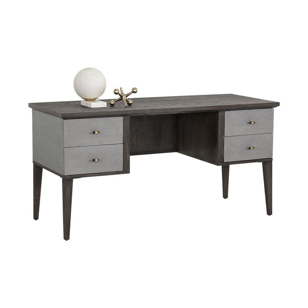 Pattinson Desk-Sunpan-SUNPAN-106866-DesksGrey Shagreen-Dark Brown-4-France and Son