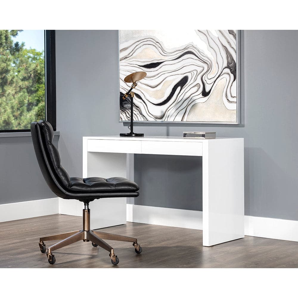 Dutad Desk - High Gloss White-Sunpan-SUNPAN-106901-Desks-2-France and Son