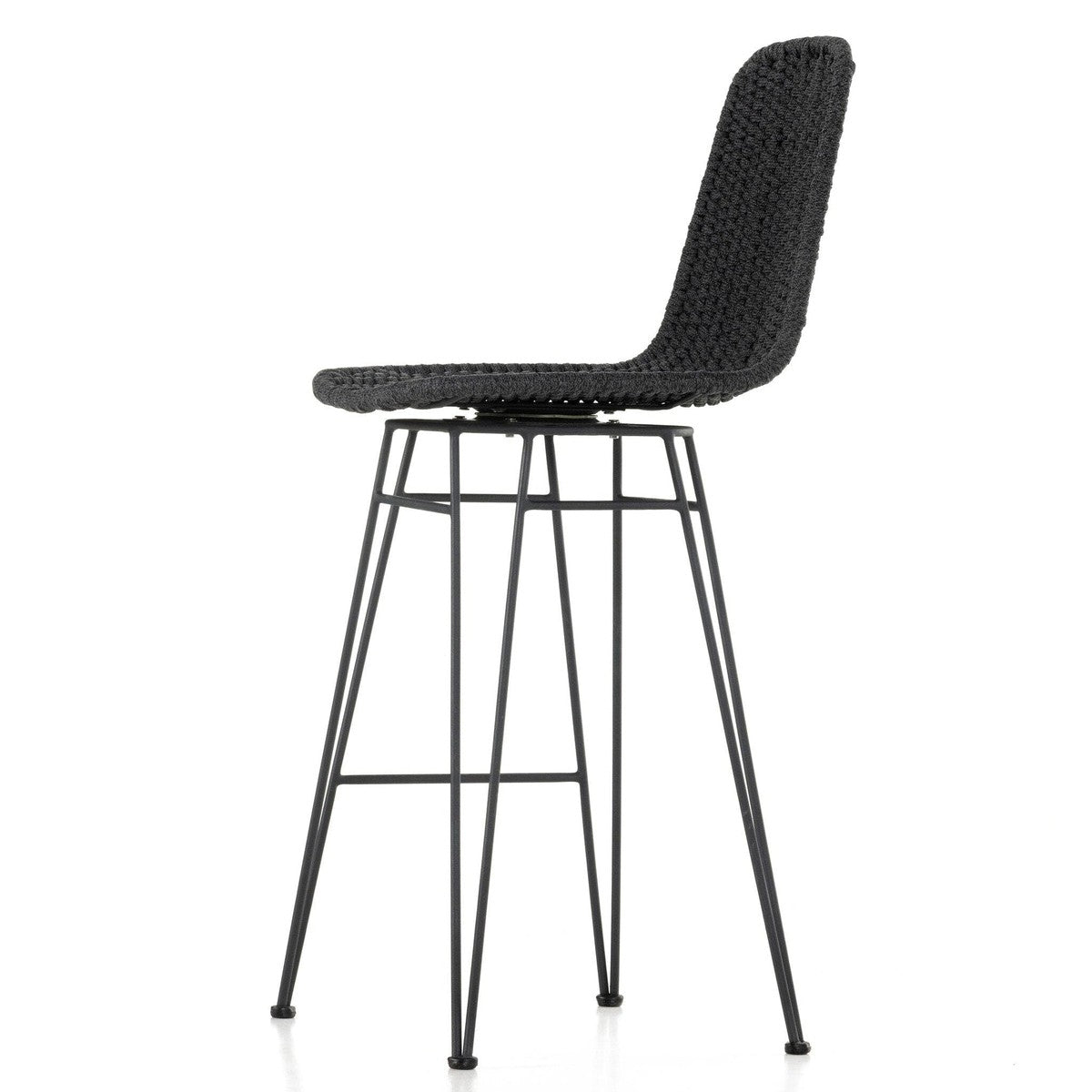 Dema Outdoor Swivel Bar + Counter Stool - Thick Dark Grey Rope