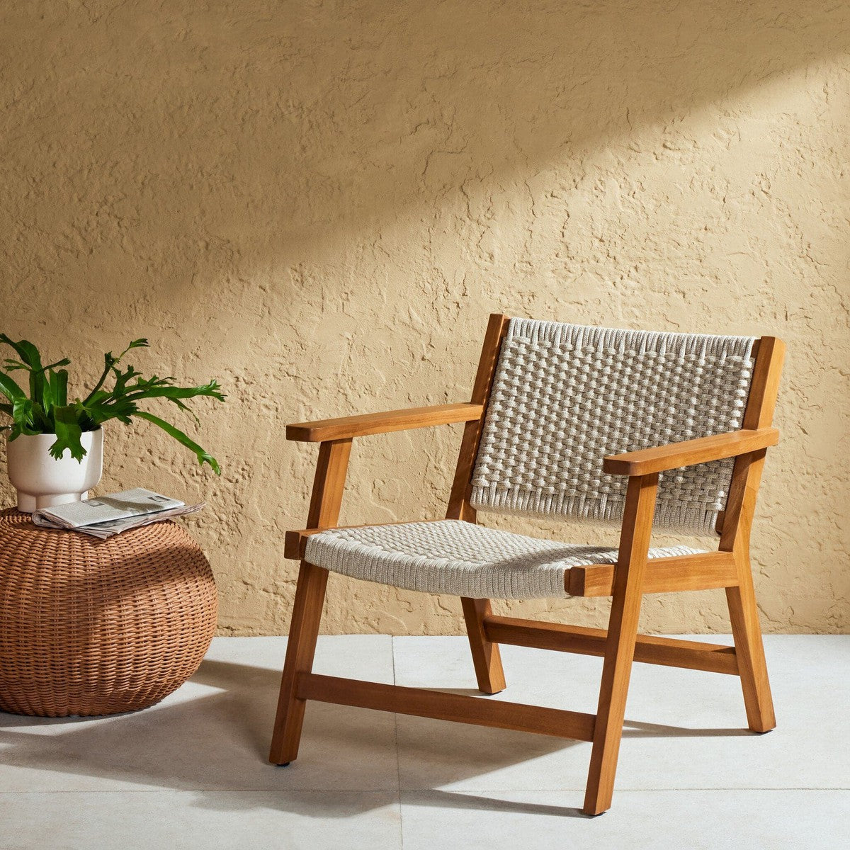 Delano Chair + Ottoman - Ivory Rope