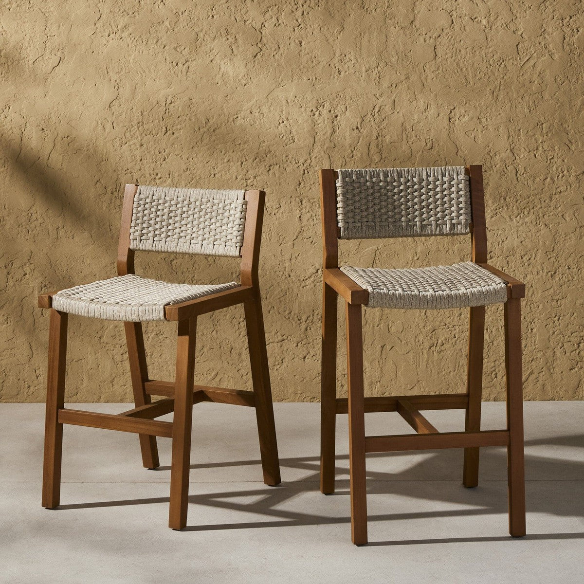 Delano Outdoor Bar Stool - Ivory Rope