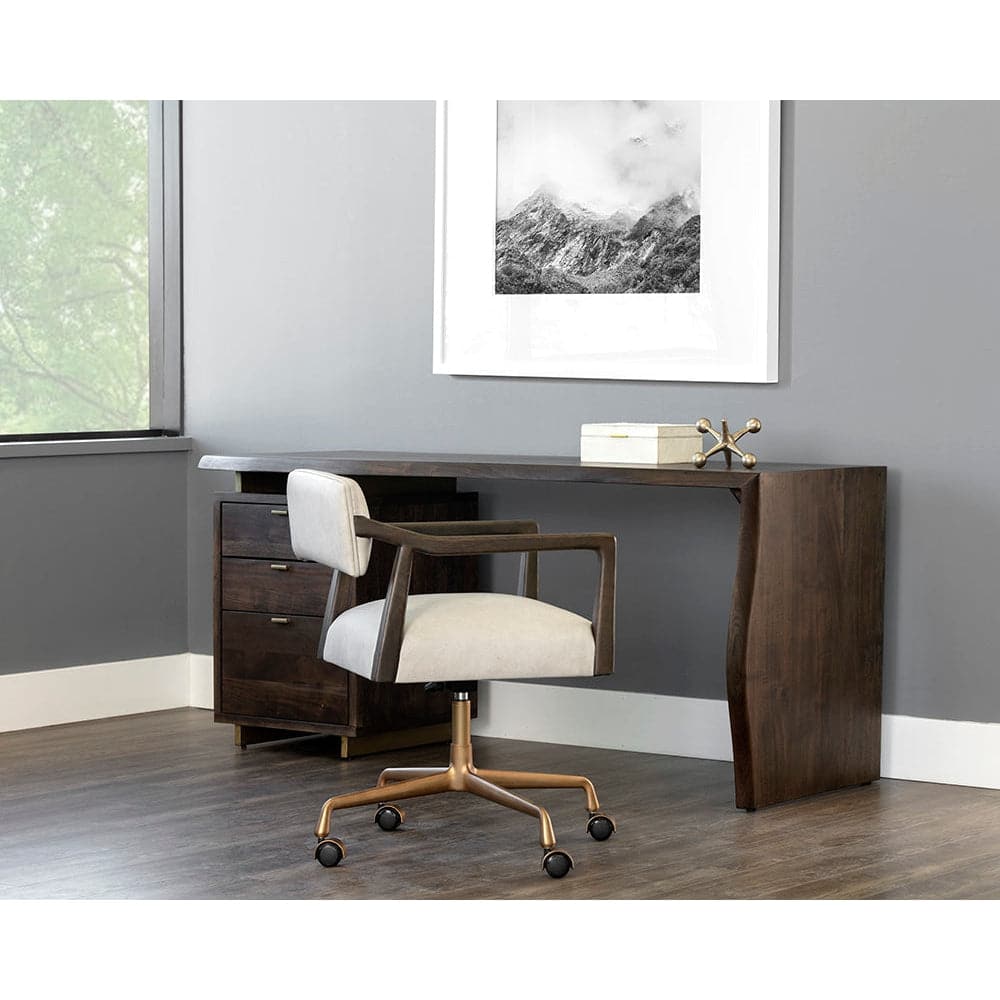 Lewis Desk - Dark Brown-Sunpan-SUNPAN-107009-Desks-2-France and Son