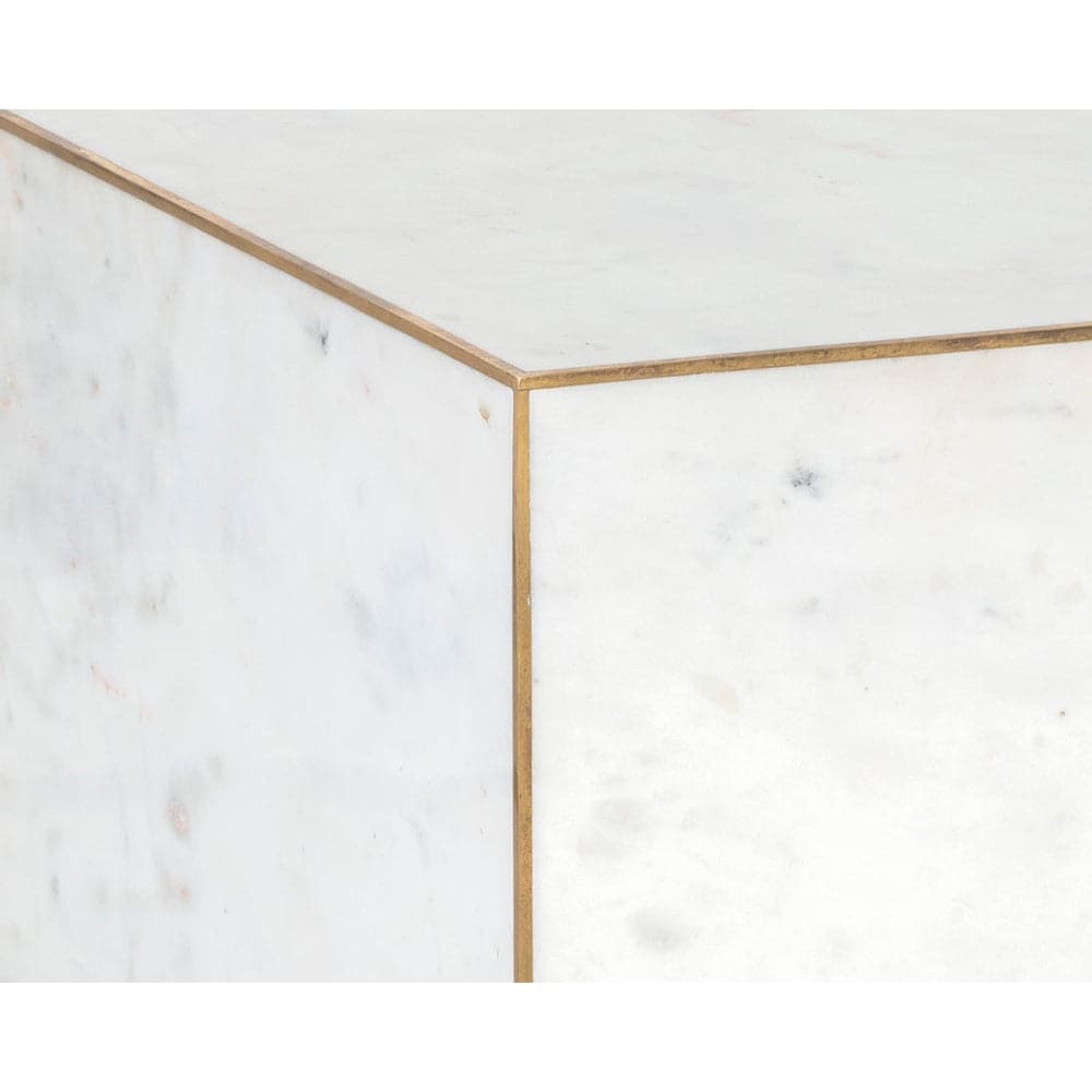 Daines End Table-Sunpan-SUNPAN-107023-Side TablesWhite Marble-8-France and Son