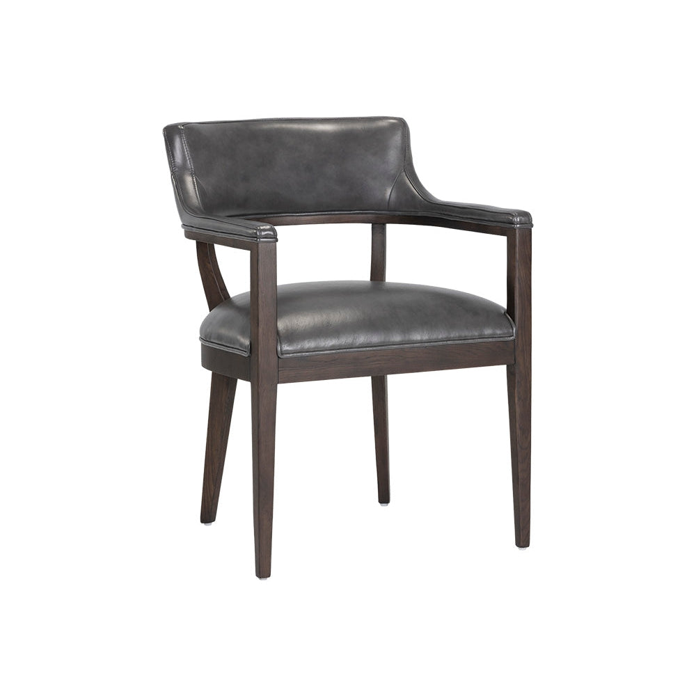 Brylea Dining Armchair-Sunpan-SUNPAN-107050-Dining ChairsBrown - Brentwood Charcoal Leather-1-France and Son