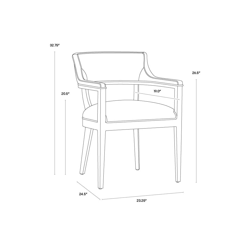 Brylea Dining Armchair-Sunpan-SUNPAN-107050-Dining ChairsBrown - Brentwood Charcoal Leather-7-France and Son