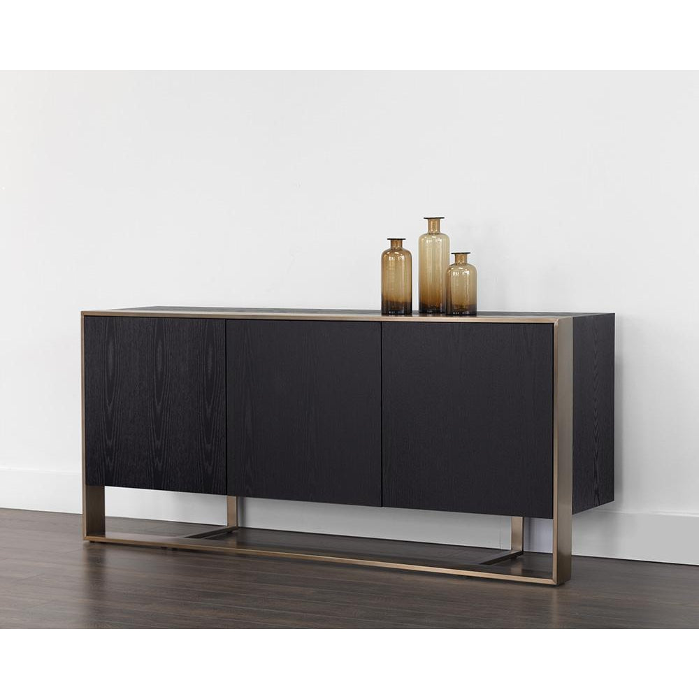 Dalton Sideboard-Sunpan-SUNPAN-107056-Sideboards & CredenzasBlack-Antique Brass-3-France and Son