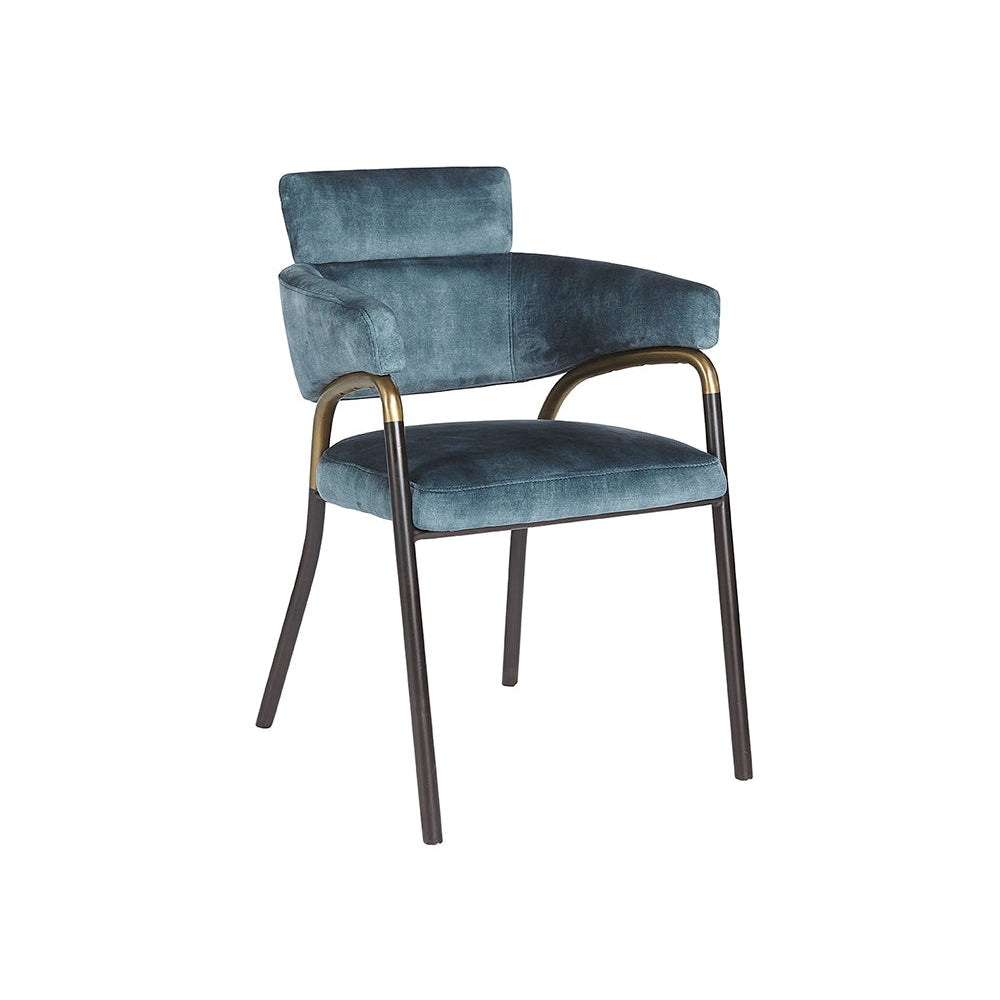 Sharqui Dining Armchair-Sunpan-SUNPAN-107310-Dining ChairsNono Petrol-2-France and Son