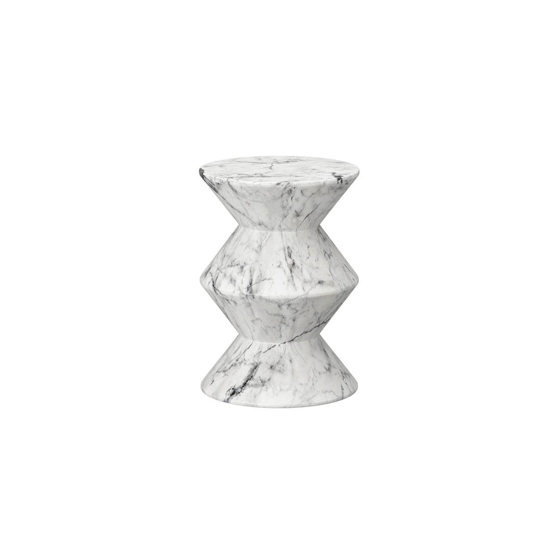 Union End Table - Marble Look-Sunpan-SUNPAN-107411-Side TablesWhite Marble Look-2-France and Son