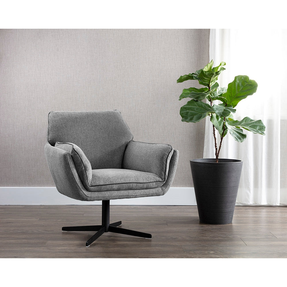 Florelle Swivel Lounge Chair - Belfast Koala Grey-Sunpan-SUNPAN-107440-Lounge Chairs-2-France and Son