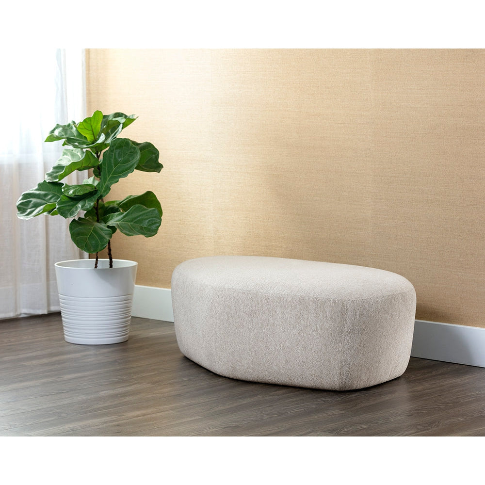 Soraya Ottoman - Dove Cream-Sunpan-SUNPAN-107453-Stools & Ottomans-2-France and Son