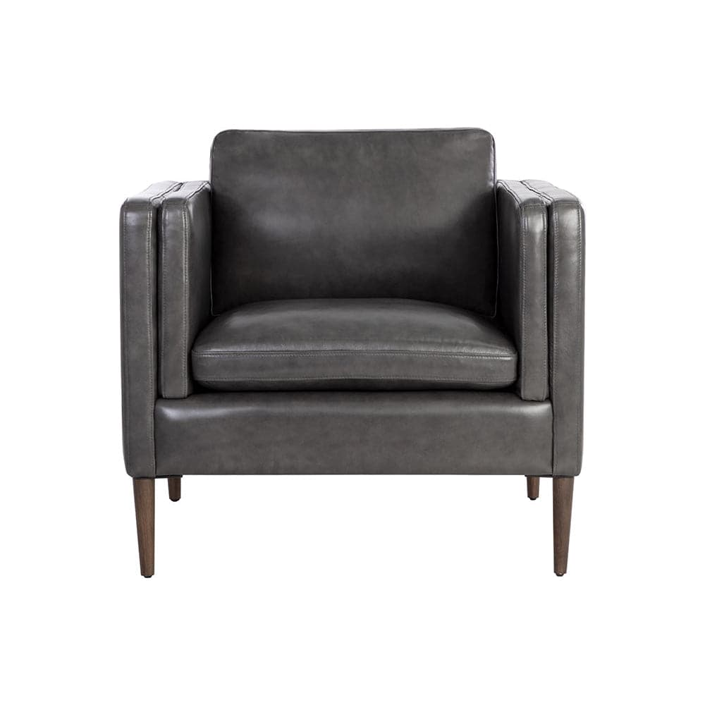 Richmond Armchair - Brentwood Charcoal Leather-Sunpan-SUNPAN-107542-Lounge Chairs-3-France and Son