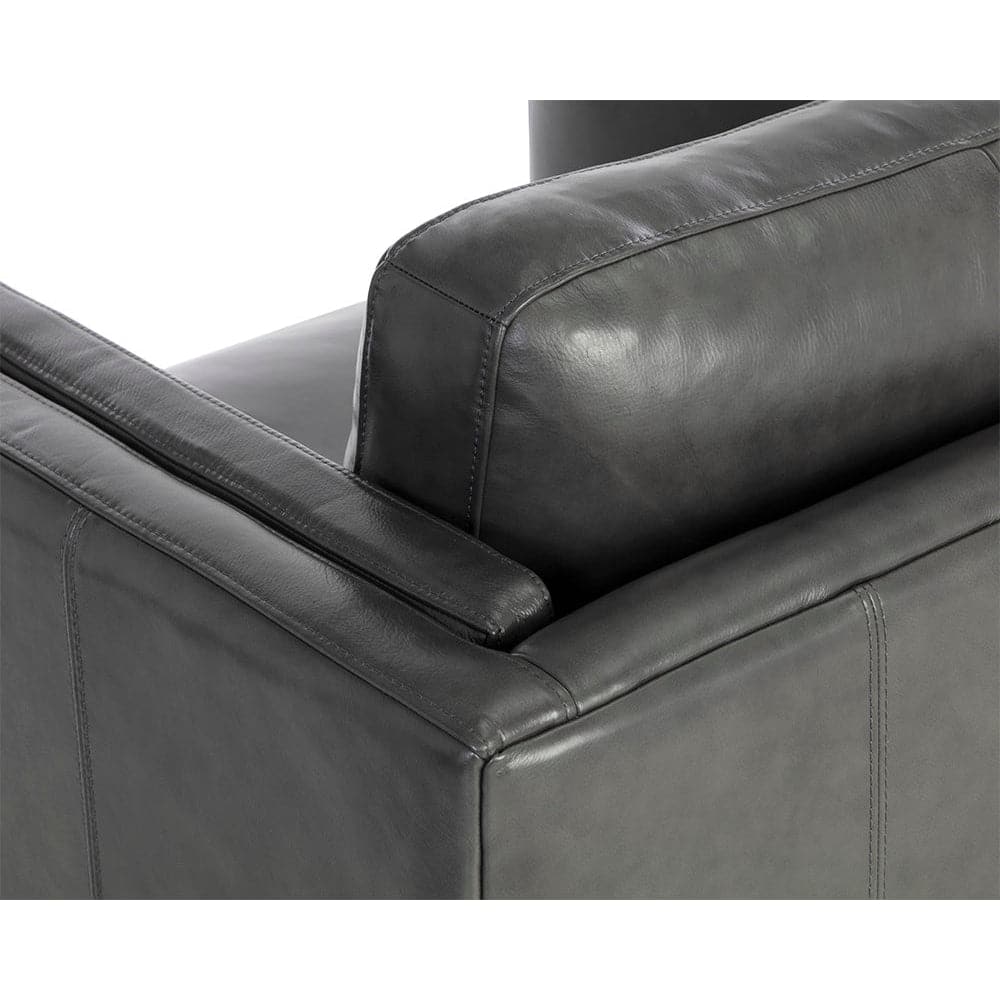 Richmond Armchair - Brentwood Charcoal Leather-Sunpan-SUNPAN-107542-Lounge Chairs-7-France and Son