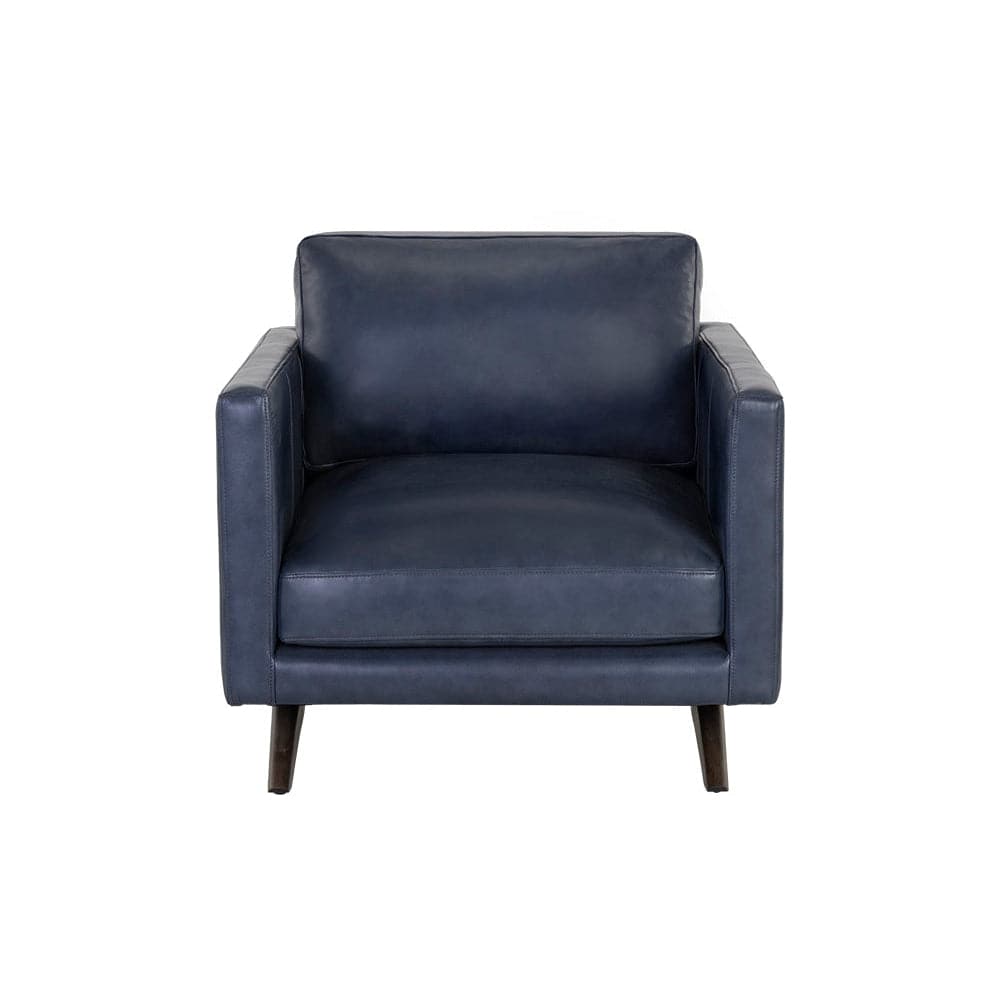 Rogers Armchair - Cortina Ink Leather-Sunpan-SUNPAN-107548-Lounge ChairsBlue-3-France and Son