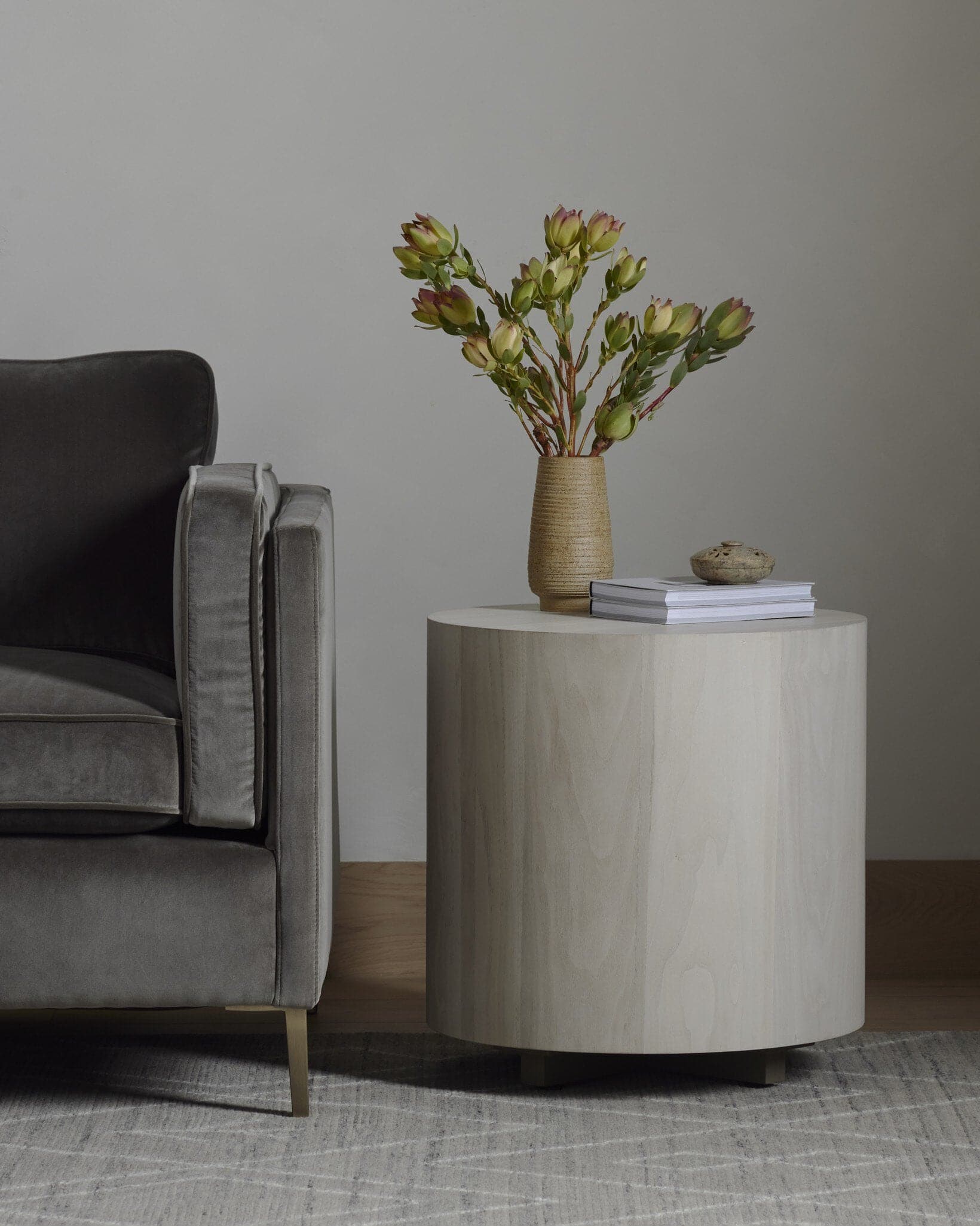 Hudson Round End Table - Ashen Walnut