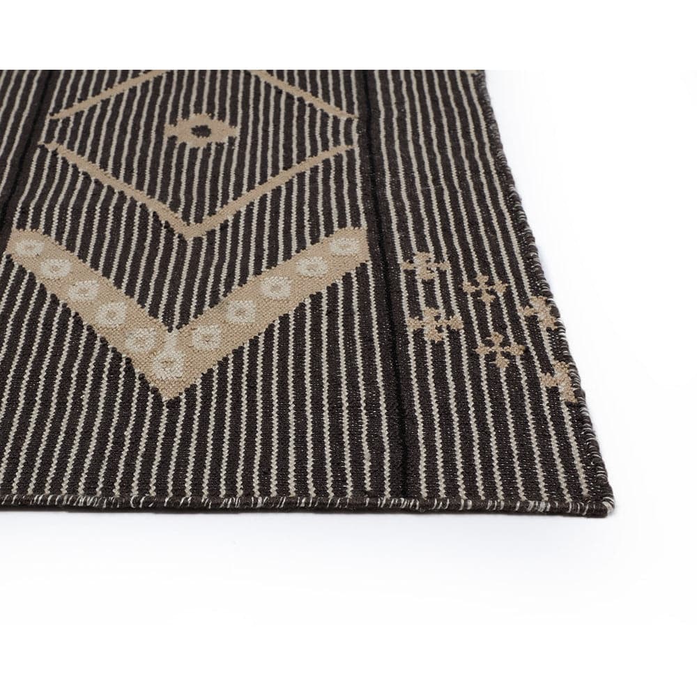 Asana Hand - Woven Rug - Black / Tan - 5'' x 8''-Sunpan-SUNPAN-107610-Rugs-3-France and Son