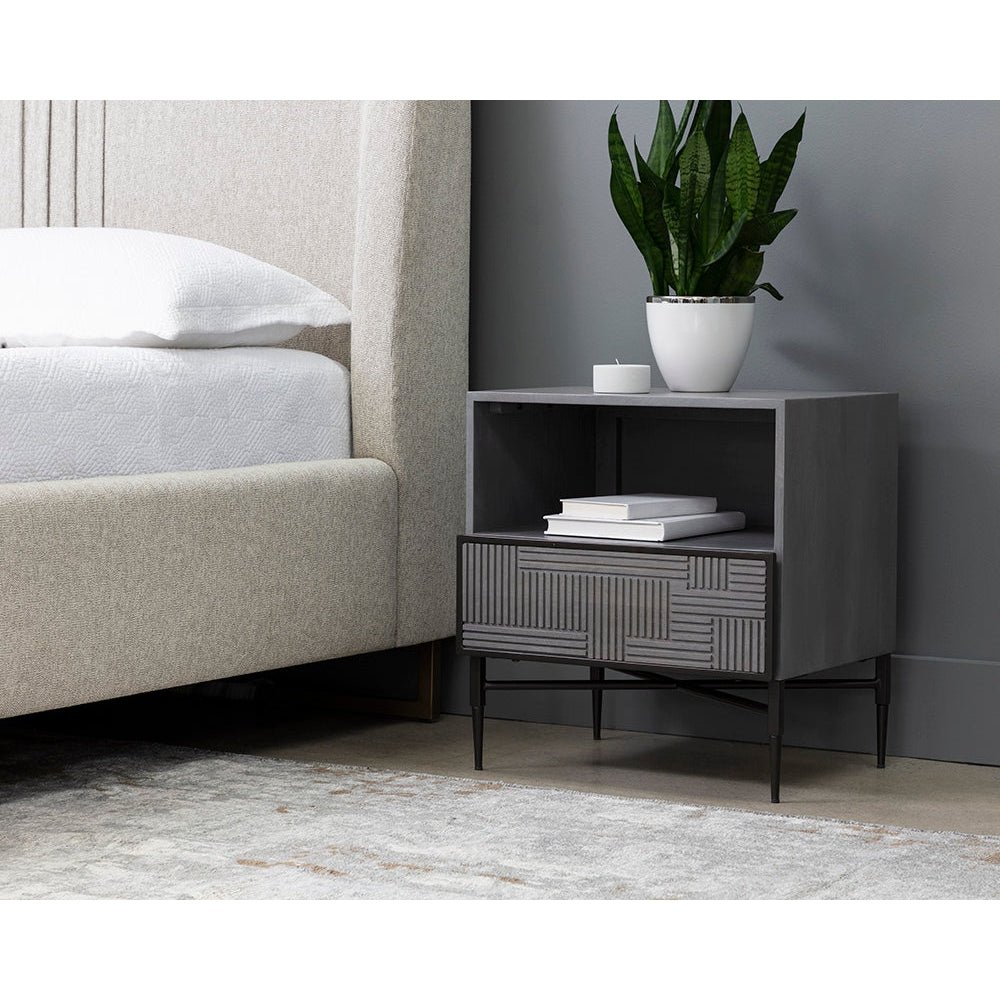 Markwood Nightstand-Sunpan-SUNPAN-107769-NightstandsAntique Bronze - Glacier Grey-3-France and Son