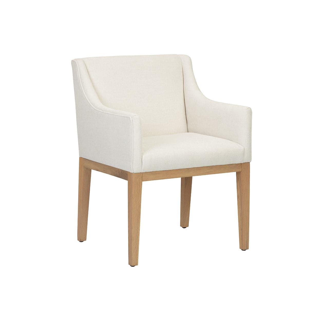 Malik Dining Armchair - Natural - Heather Ivory Tweed-Sunpan-SUNPAN-107789-Dining Chairs-1-France and Son