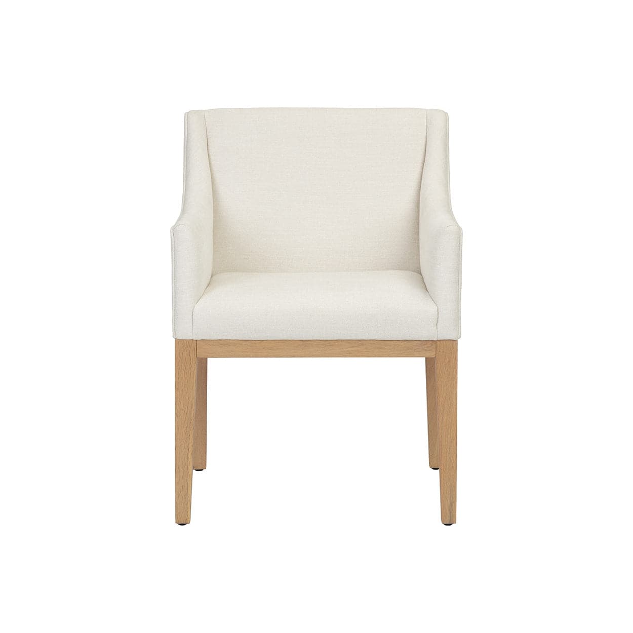 Malik Dining Armchair - Natural - Heather Ivory Tweed-Sunpan-SUNPAN-107789-Dining Chairs-2-France and Son