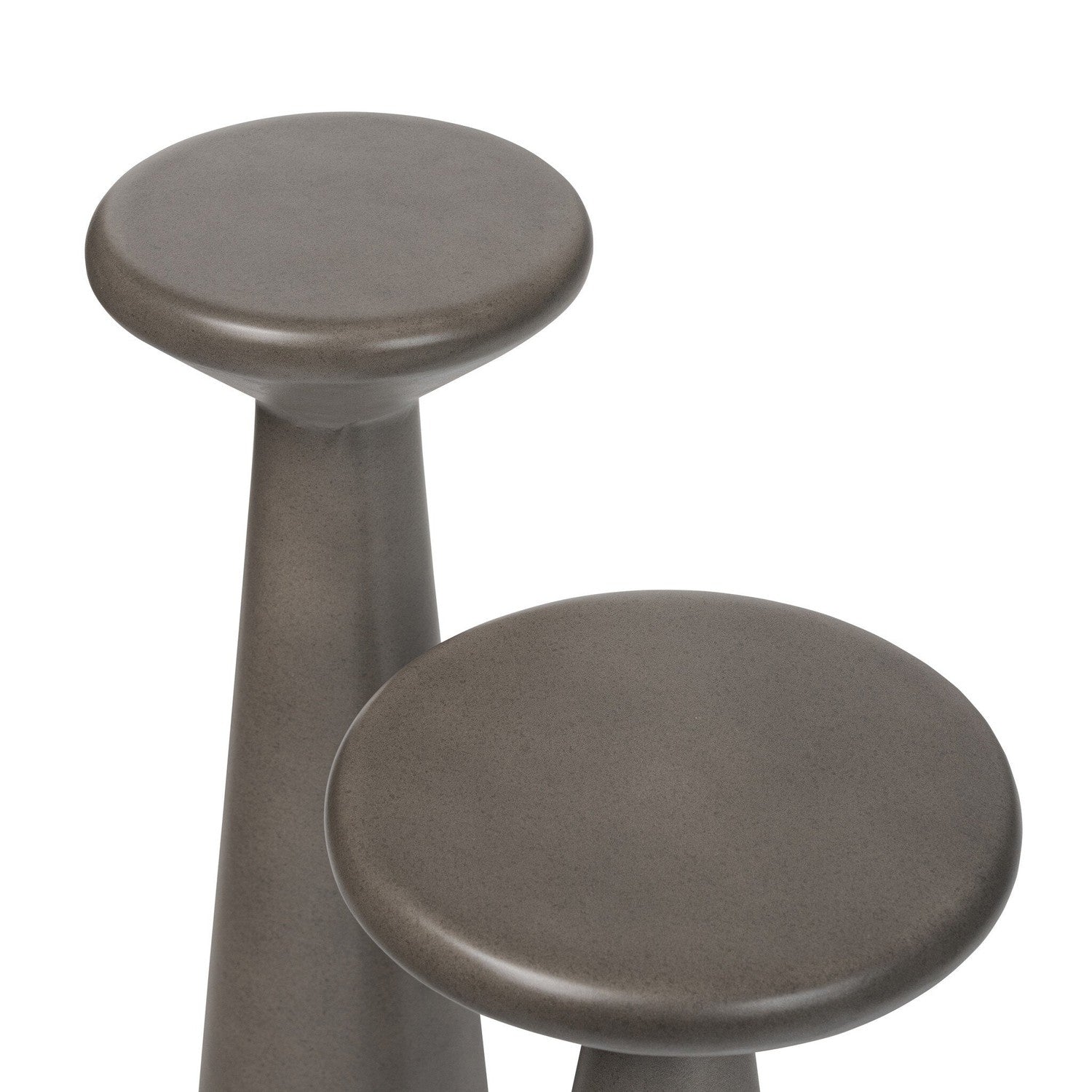 Ravine Concrete Accent Tables, Set Of 2 - Dark Grey