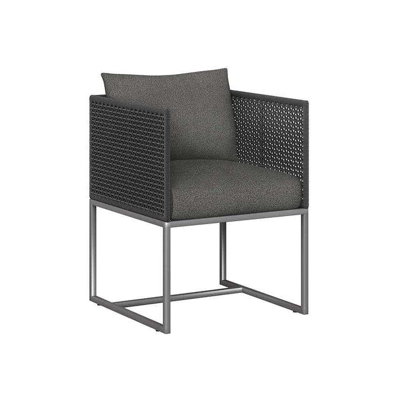 Crete Dining Armchair-Sunpan-SUNPAN-107910-Dining ChairsDark Grey / Gracebay Grey-1-France and Son