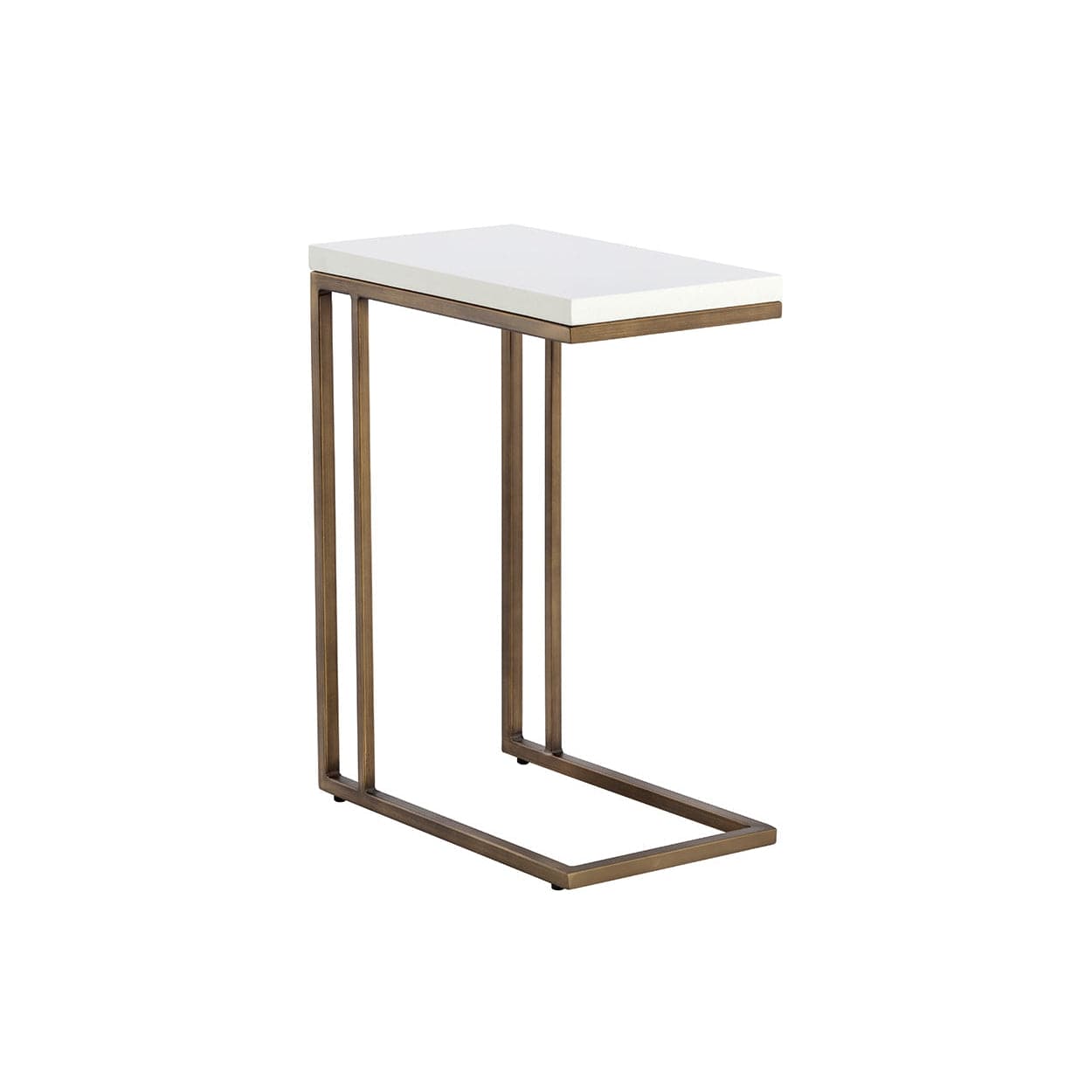 Sawyer C Shaped End Table-Sunpan-SUNPAN-108115-Side TablesWhite-2-France and Son