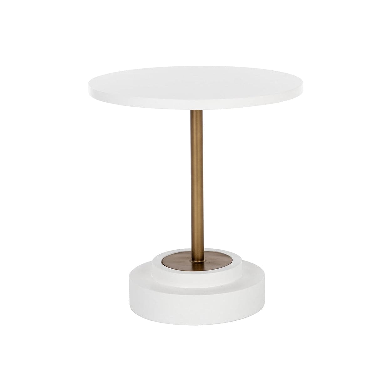 Marlowe Bistro Table - 27.5"-Sunpan-SUNPAN-108117-Side TablesAntique Brass - White-3-France and Son