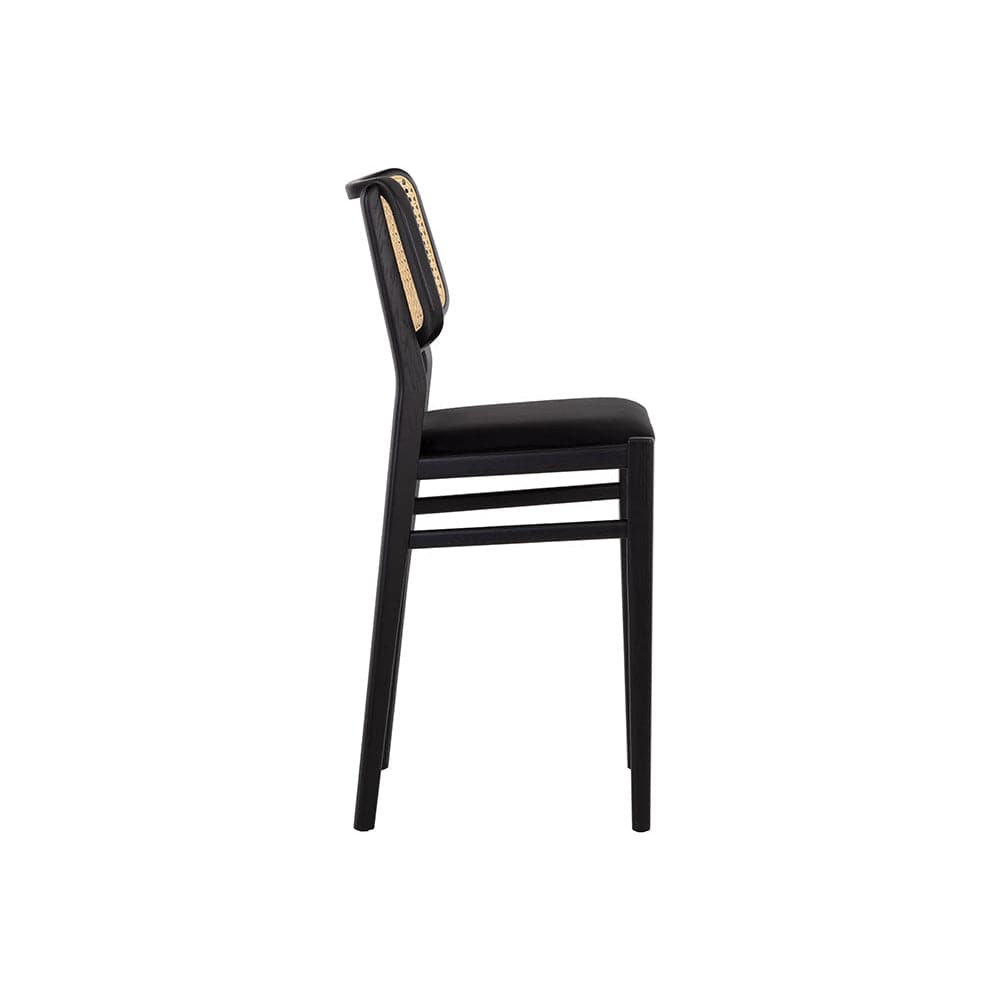 Annex Counter Stool - Velvet Black / Natural-Sunpan-SUNPAN-108282-Bar Stools-3-France and Son