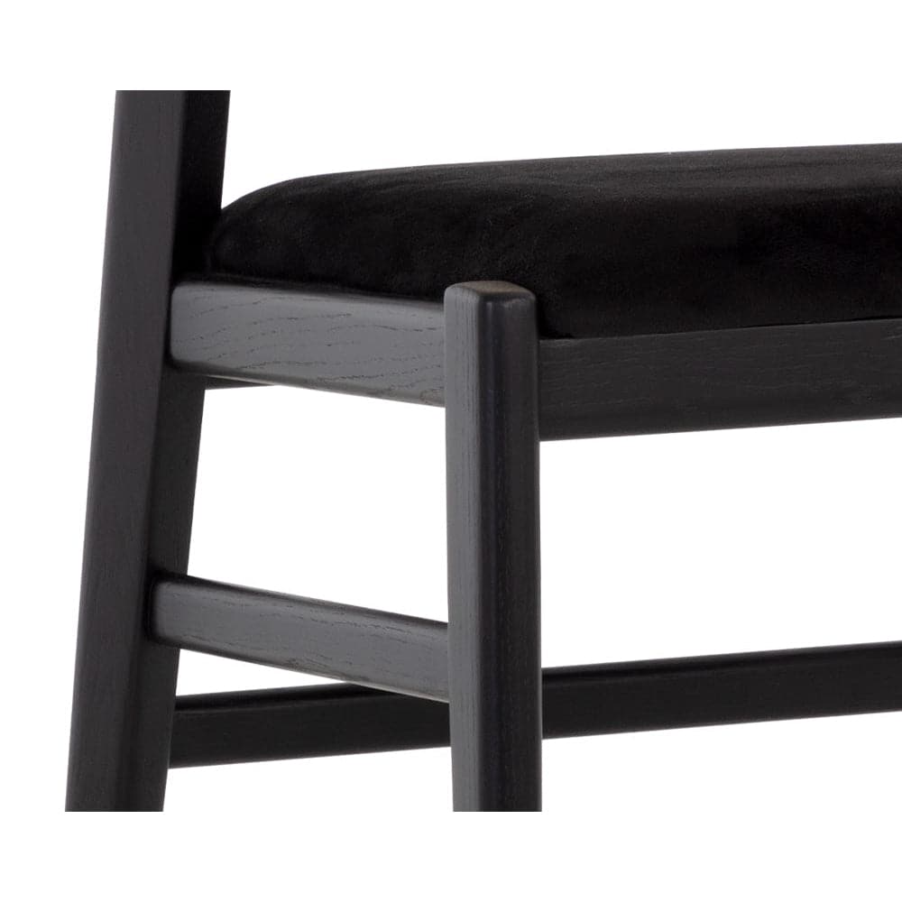 Annex Counter Stool - Velvet Black / Natural-Sunpan-SUNPAN-108282-Bar Stools-7-France and Son