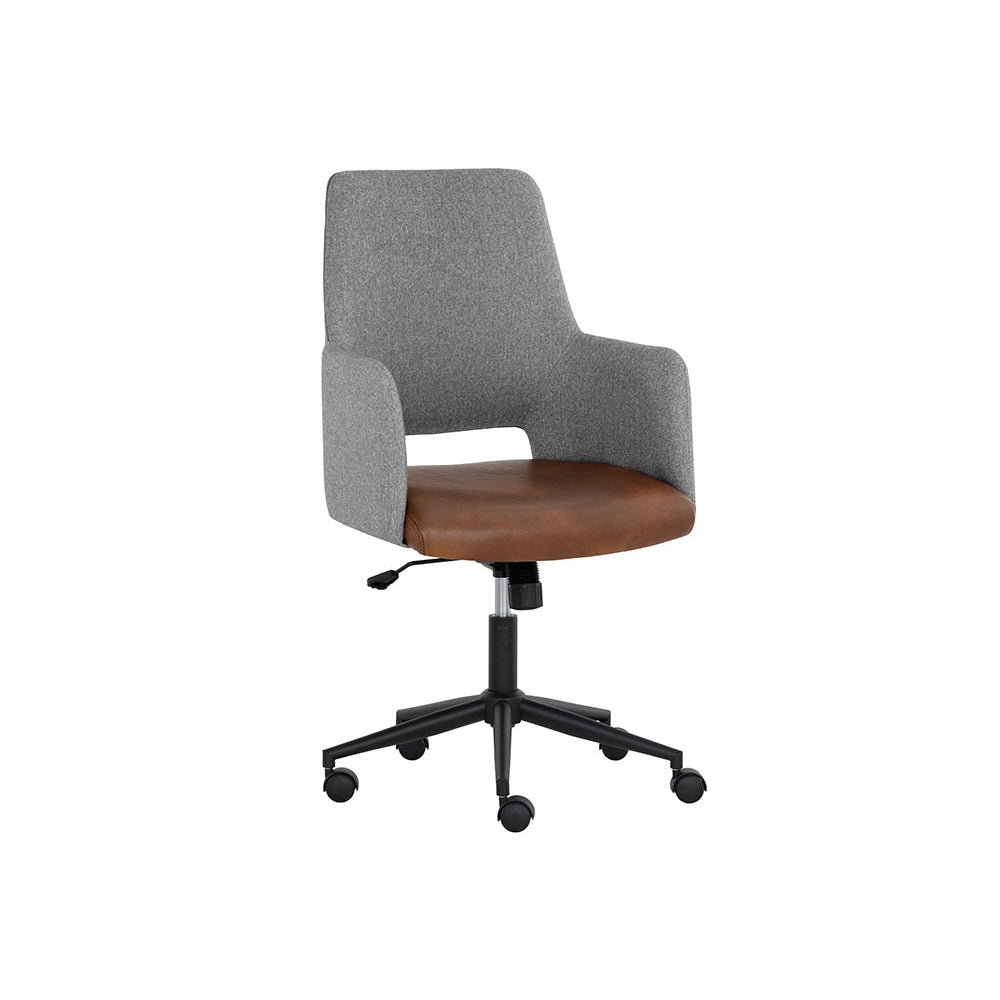 Ian Office Chair - Bravo Cognac / Salt And Pepper Tweed-Sunpan-SUNPAN-108333-Task Chairs-1-France and Son