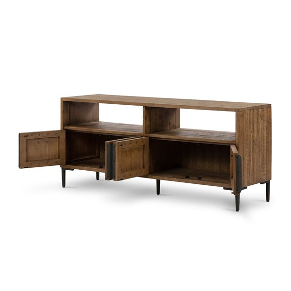 Wyeth Media Console - Rustic Sandalwood-Four Hands-FH-108385-007-Media Storage / TV Stands-2-France and Son