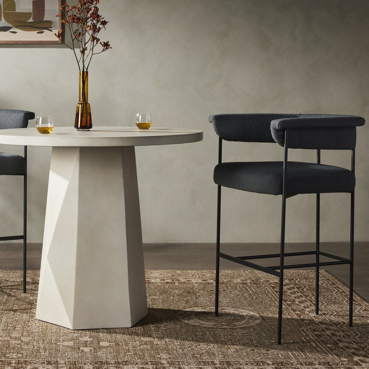 Carrie Bar + Counter Stool - FIQA Boucle Slate