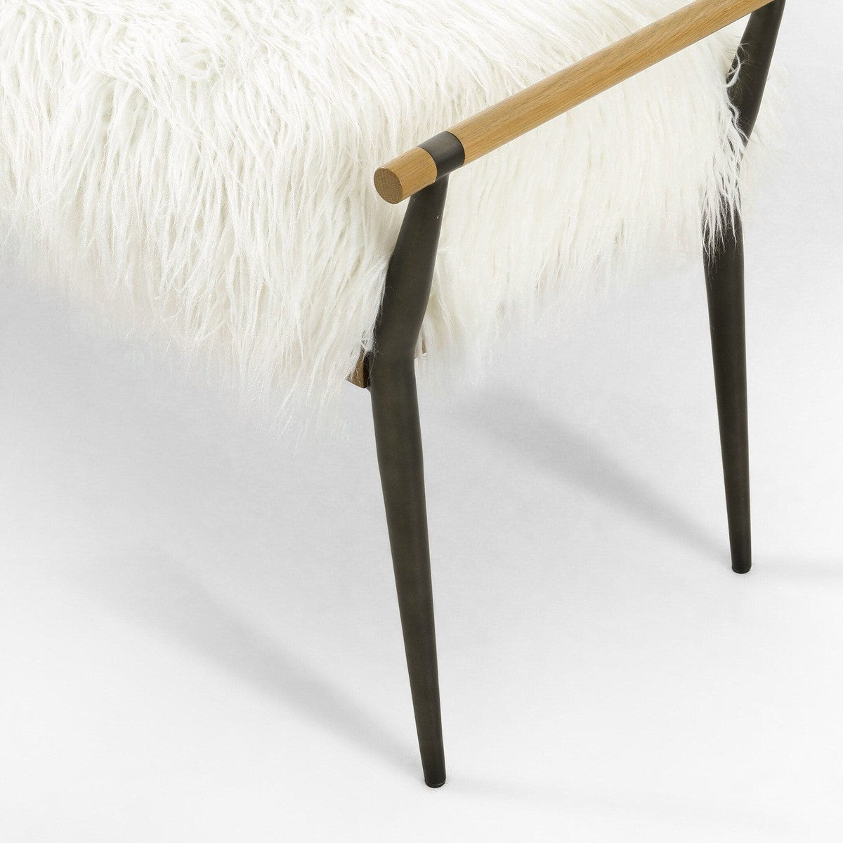 Charlotte Bench - Mongolian Cream Fur