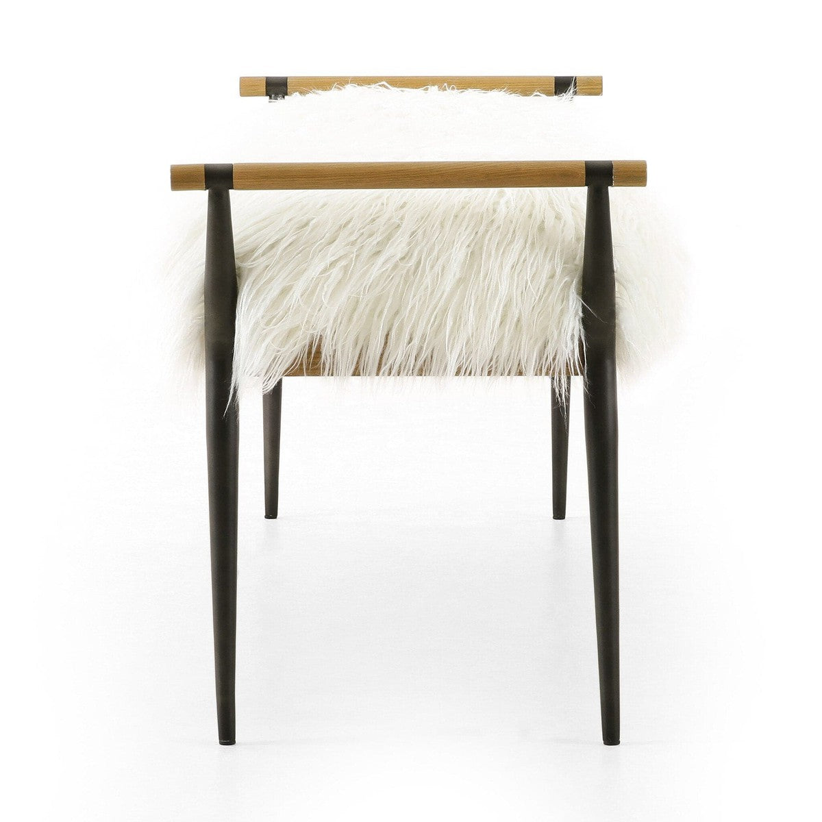 Charlotte Bench - Mongolian Cream Fur