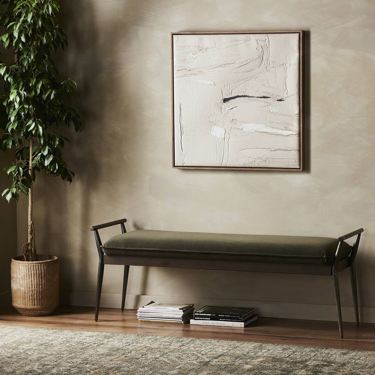 Charlotte Bench - Modern Velvet Loden