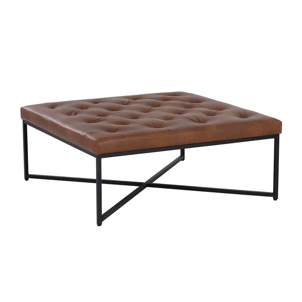 Endall Ottoman-Sunpan-SUNPAN-108569-Stools & OttomansBlack - Bravo Cognac-5-France and Son