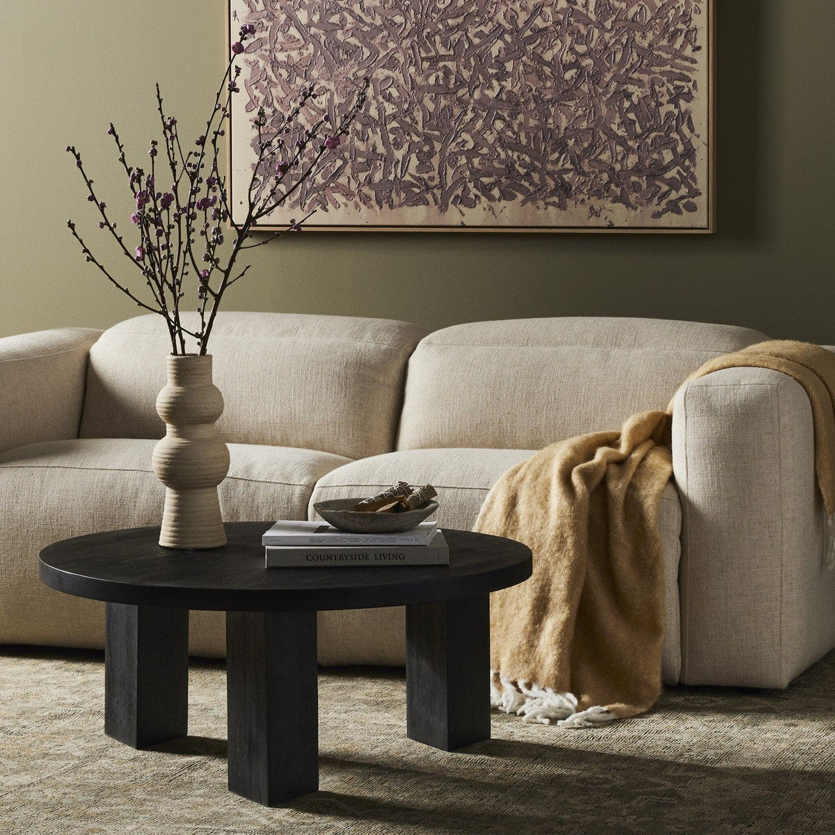 Mesa Round Coffee Table - Ebony Parawood