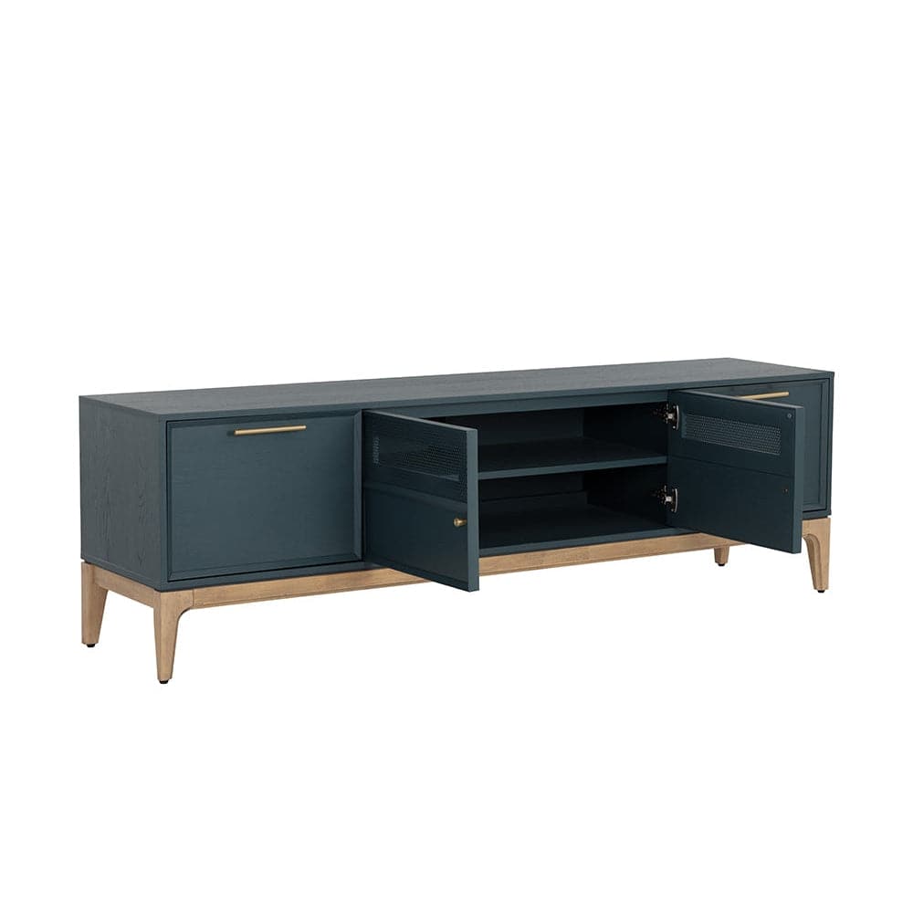 Rivero Media Console And Cabinet - Teal-Sunpan-SUNPAN-108686-Sideboards & Credenzas-2-France and Son