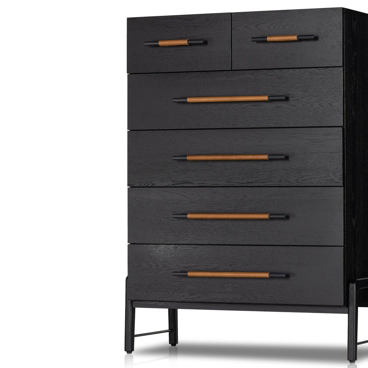 Rosedale 6 Drawer Tall Dresser - Ebony Oak Veneer