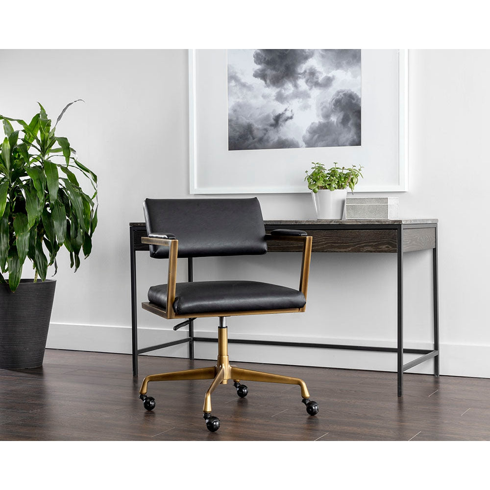 Ventouz Office Chair - Vintage Black-Sunpan-SUNPAN-108732-Task Chairs-2-France and Son