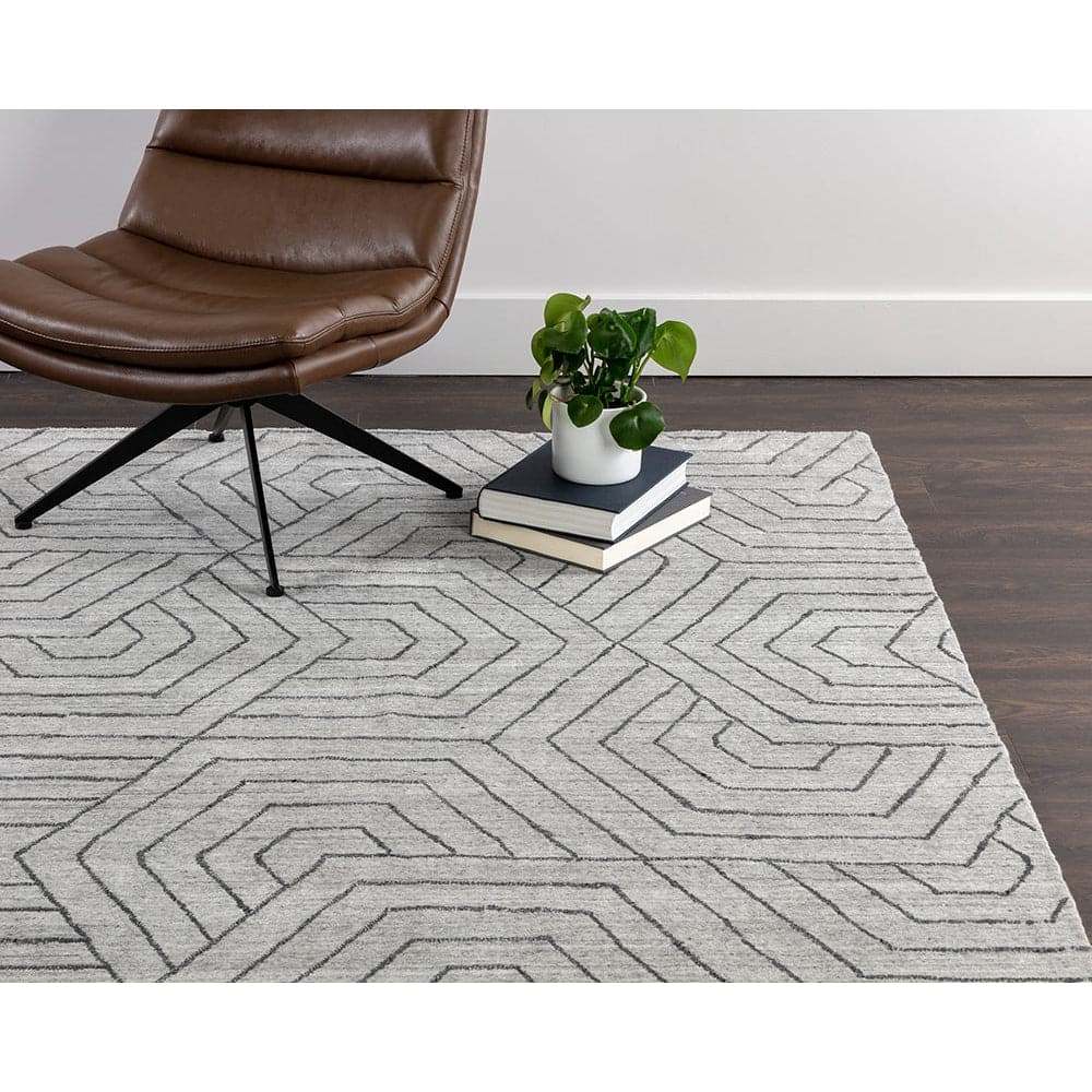 Mazey Hand - Loomed Rug - Grey - 6'' x 9''-Sunpan-SUNPAN-108735-Rugs-2-France and Son