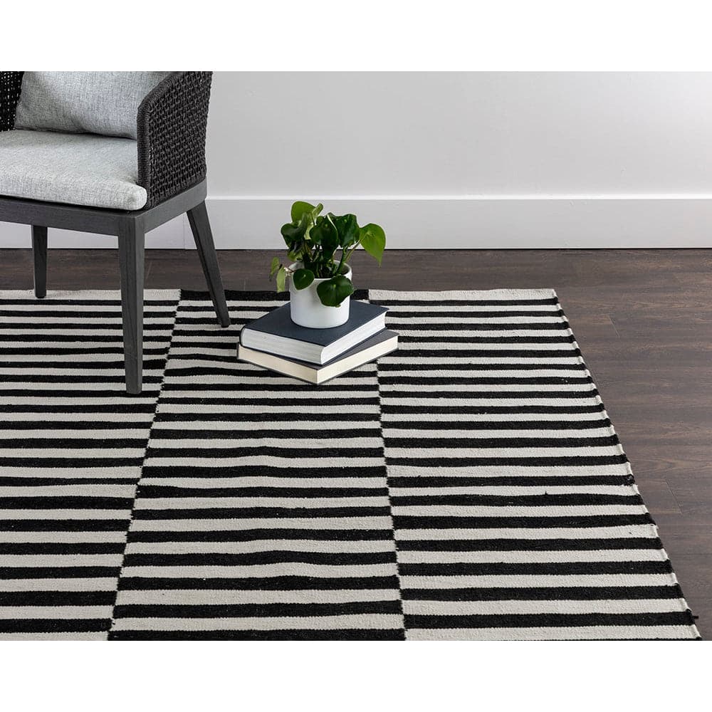 Zigby Hand - Woven Rug - Black / Ivory-Sunpan-SUNPAN-108749-Rugs9' x 12'-3-France and Son