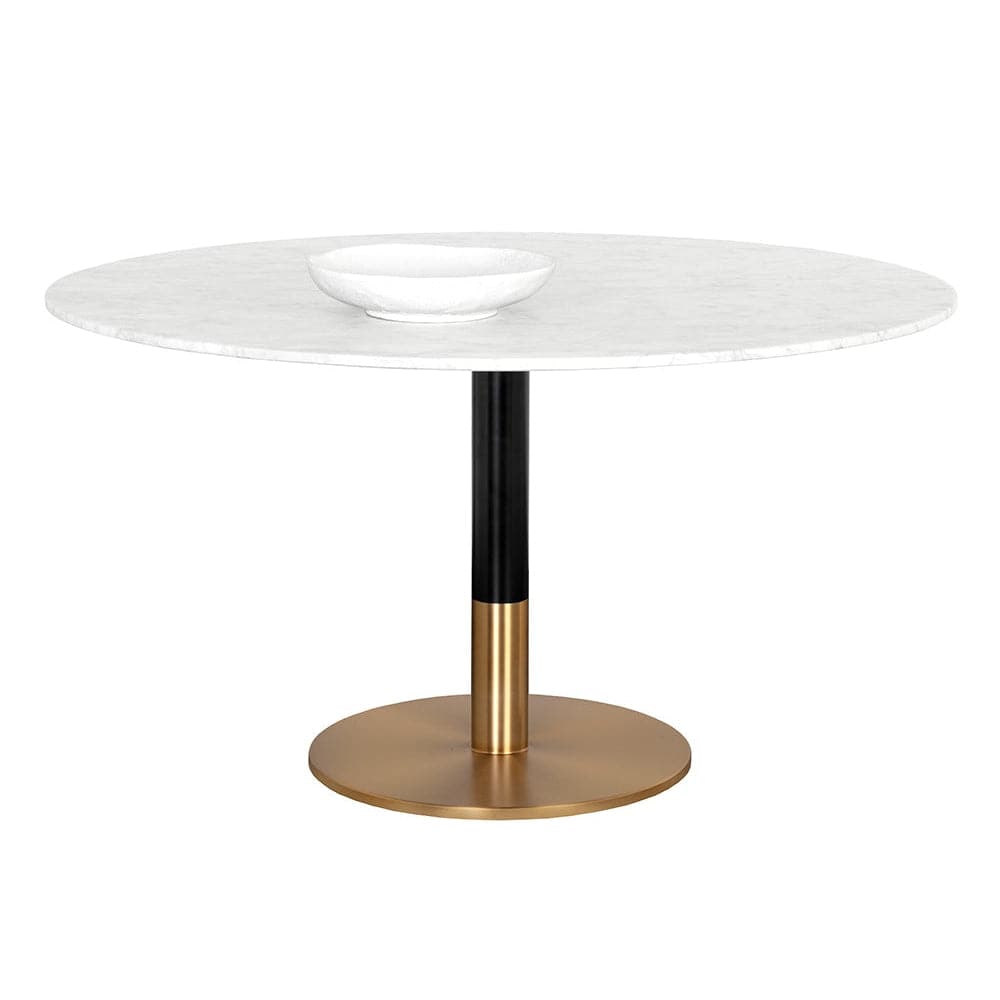 Massie Dining Table - White Marble-Sunpan-SUNPAN-108763-Dining Tables-1-France and Son