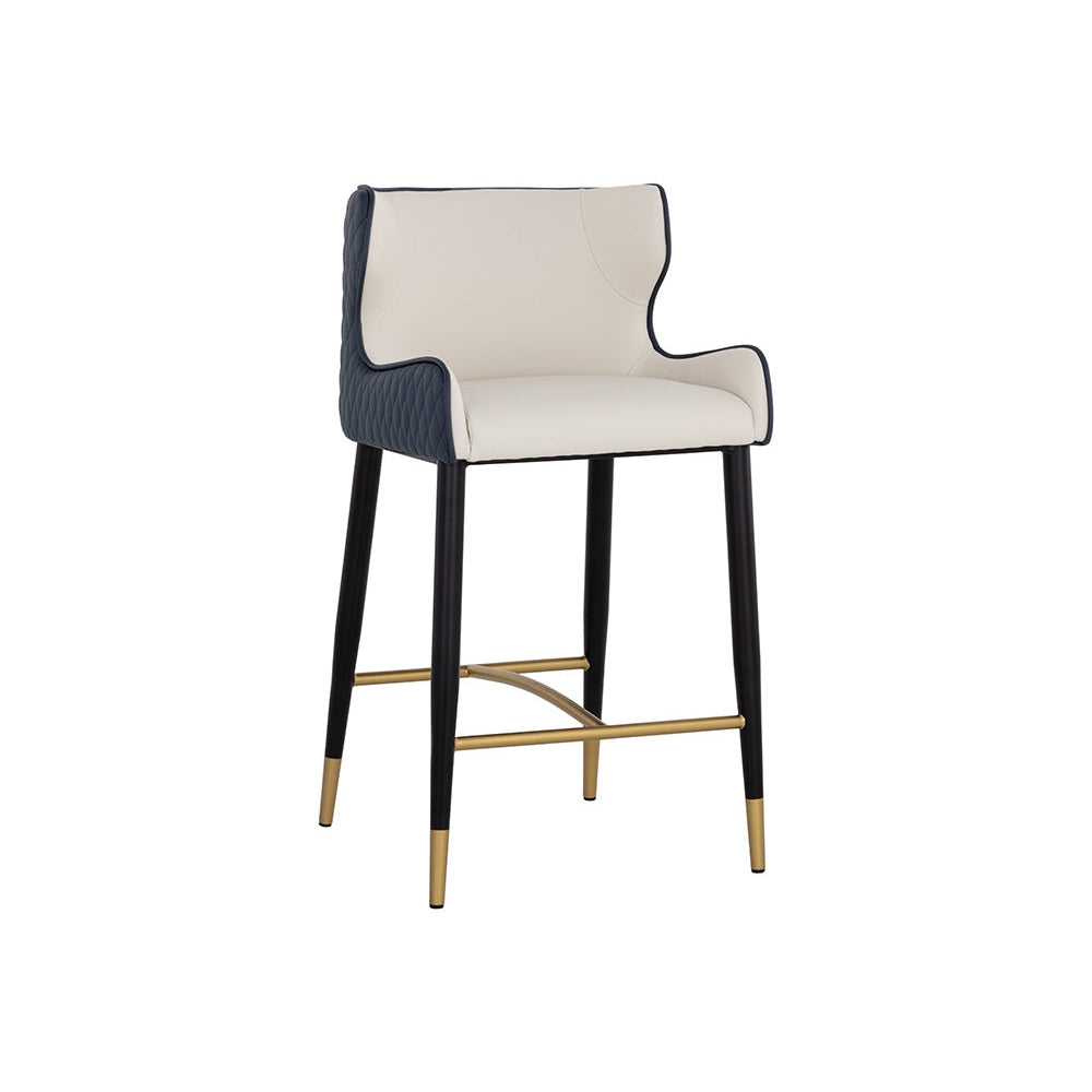 Gianni Counter Stool-Sunpan-SUNPAN-108950-Bar StoolsDillon Cream / Dillon Thunder-2-France and Son