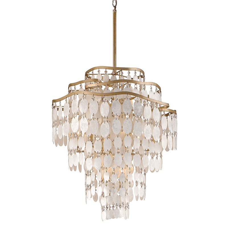 Dolce 12Lt Pendant Champagne Leaf-Corbett Lighting-TROY-109-412-CPL-Pendants-1-France and Son