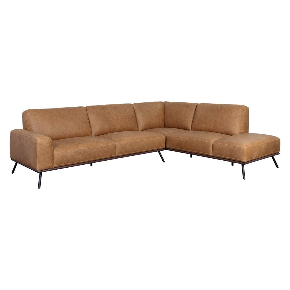 Brandi Sofa Chaise-Sunpan-SUNPAN-109021-SofasCamel Leather-1-France and Son