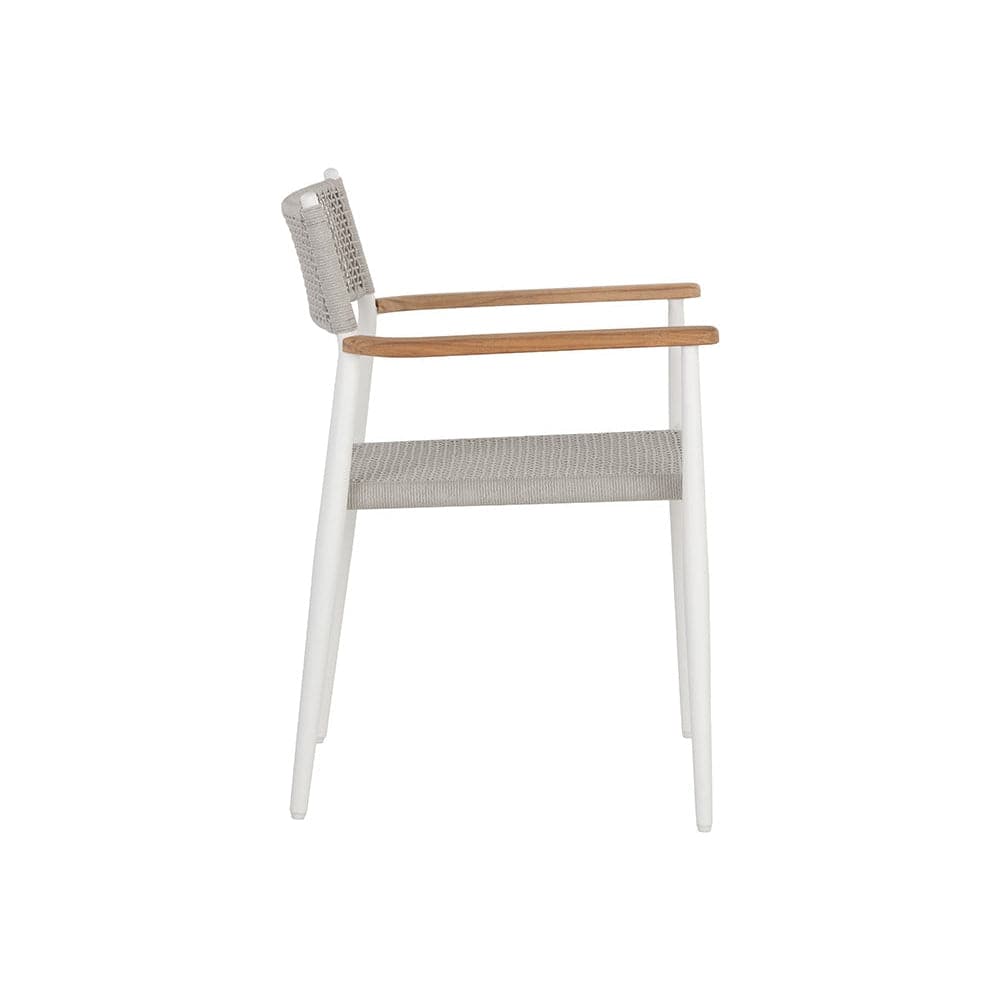 Kona Stackable Dining Armchair - White-Sunpan-SUNPAN-109050-Dining Chairs-3-France and Son